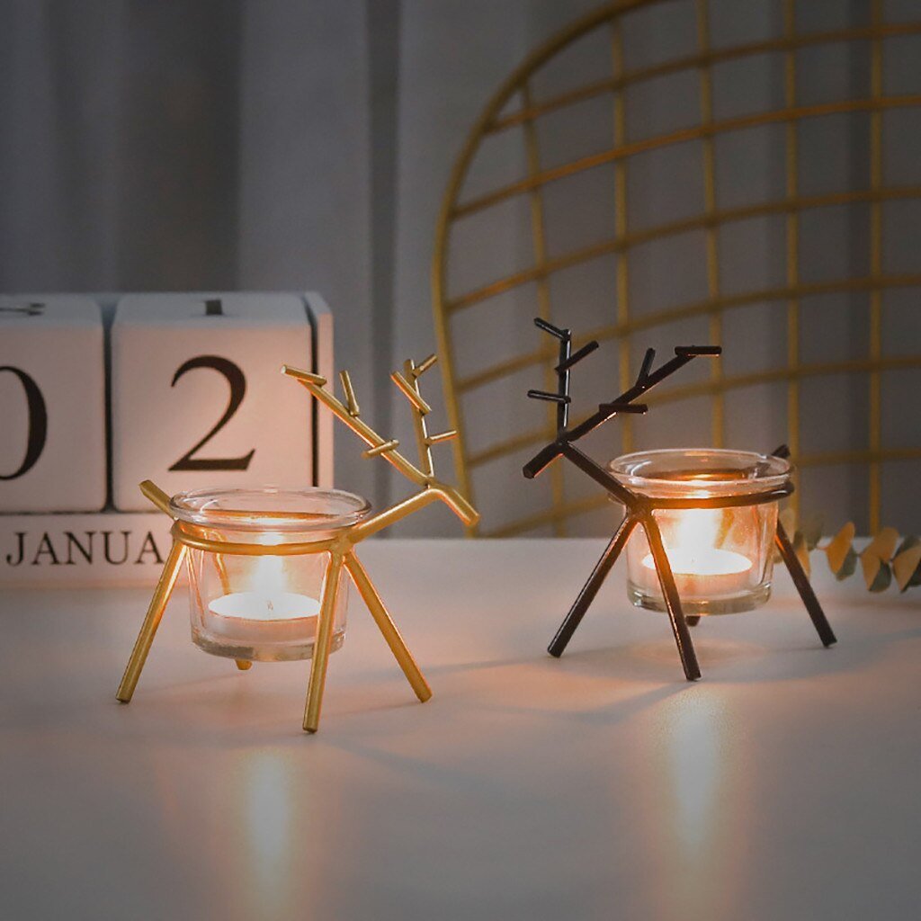 🕯️ Wrought Iron Fawn Candle Holder
